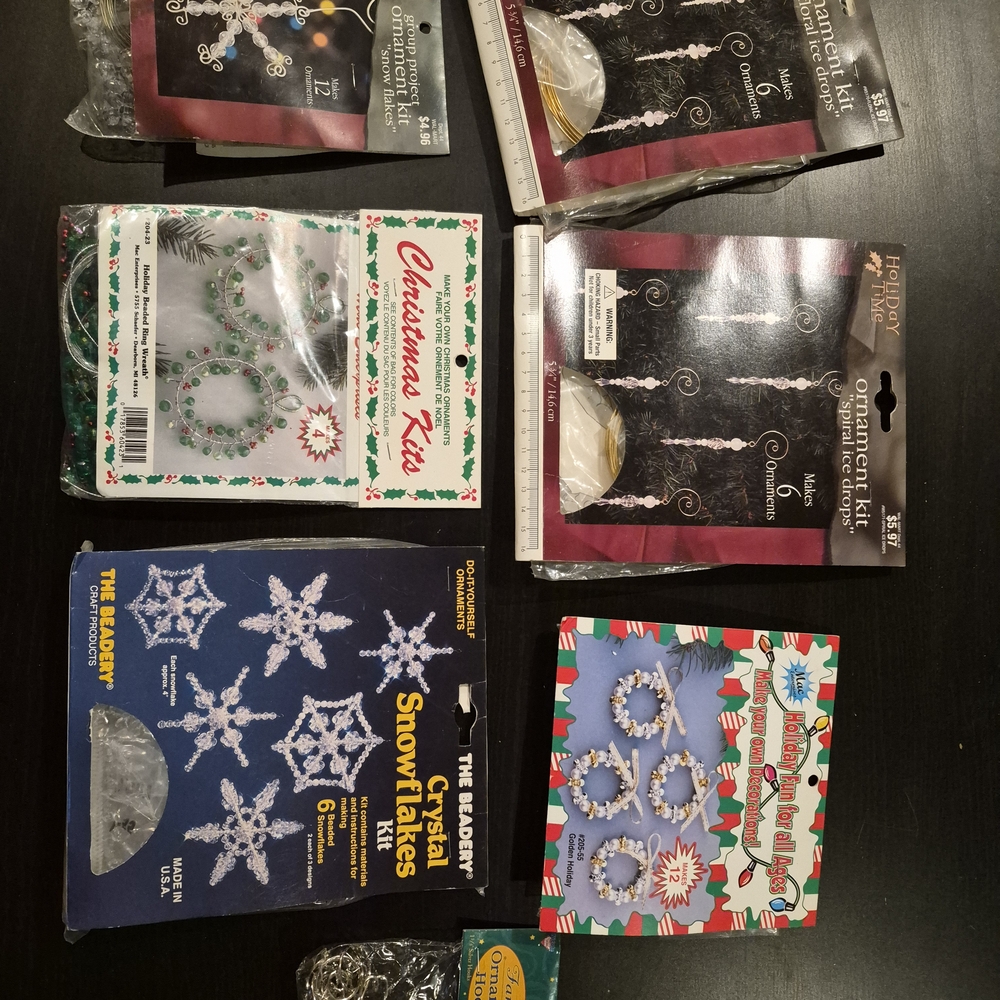 Assorted Holiday Ornament Beading Craft Set Makes 42+